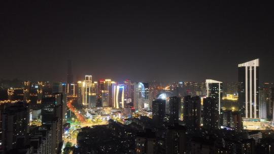 武汉北湖商圈夜景航拍