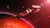未来宇宙飞船飞越红色星球的动画高清在线视频素材下载