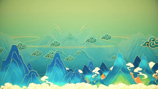 【4K】 国潮鎏金云山