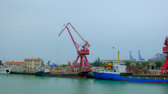 港口货运码头吊车起重机视频素材模板下载