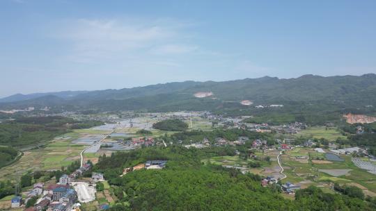 美丽乡村田园山川丘陵农田农业种植航拍