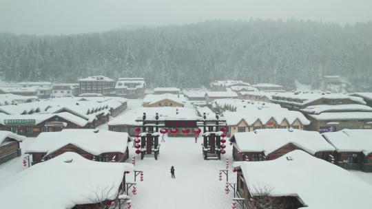 中国黑龙江雪乡风景航拍