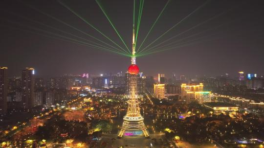 佛山文华公园灯光秀夜景