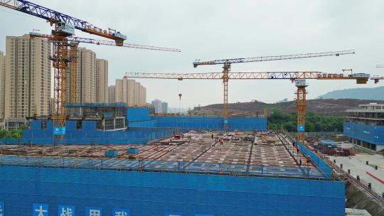 重庆高新区建筑施工工地航拍1