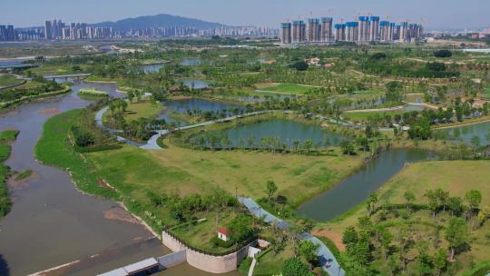 航拍厦门马銮湾双溪湿地公园