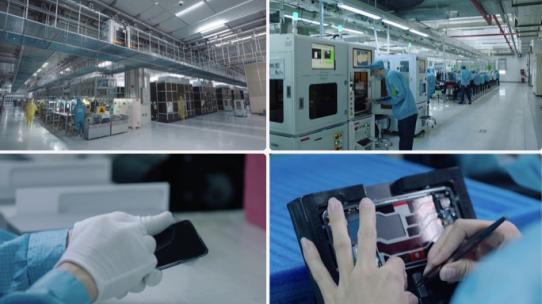 手机生产流水线 手机组装流水线高清在线视频素材下载