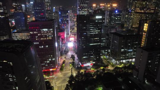 4K深圳南山区科技园软件园夜景航拍视频素材模板下载