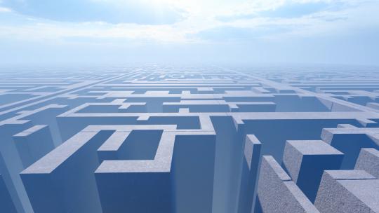 三维立体迷宫建筑视频