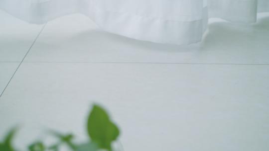 唯美清新窗帘窗纱飘动视频素材