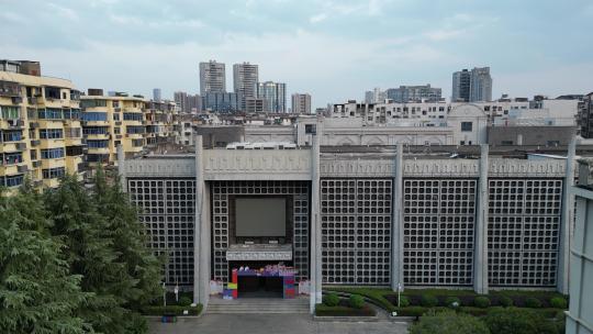 航拍南昌八一起义纪念馆视频素材模板下载