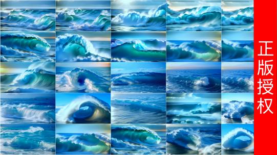 航拍海浪浪花大海合集--4K原创高清在线视频素材下载
