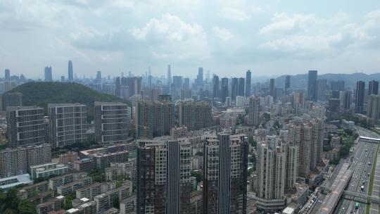 深圳高空航拍罗湖区视角高楼建筑视频素材模板下载
