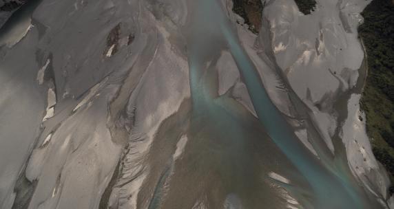 俯拍冰川河 密集河流
