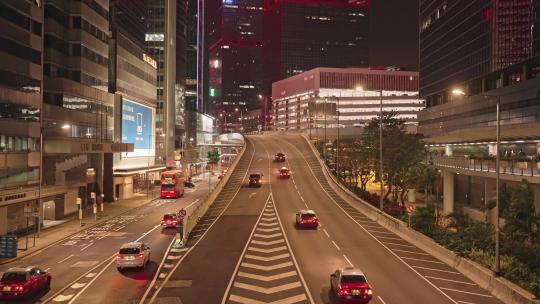 香港金中环夜景城市街景