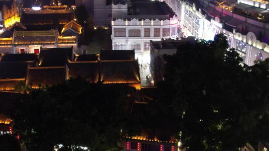 广西南宁三街两巷历史文化街区夜景航拍