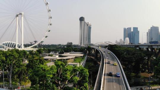 航拍市中心风景