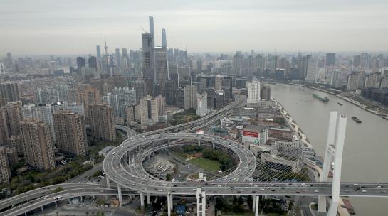 上海·南浦大桥眺望陆家嘴·航拍