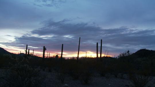 沙漠日落延时拍摄