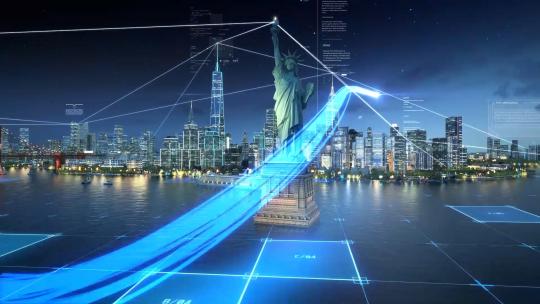 世界三大湾区科技光线穿梭高清AE视频素材下载