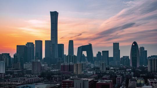 4K大气震撼北京CBD城市延时宣传片延时