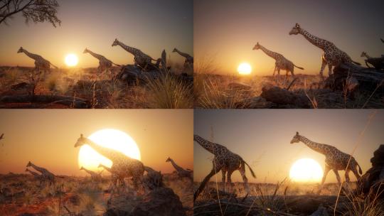非洲长颈鹿群自然保护区高清在线视频素材下载