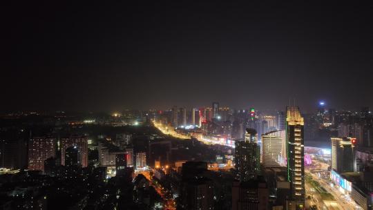 武汉光谷广场夜景航拍