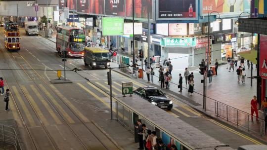 香港铜锣湾车流人流夜景素材视频素材模板下载