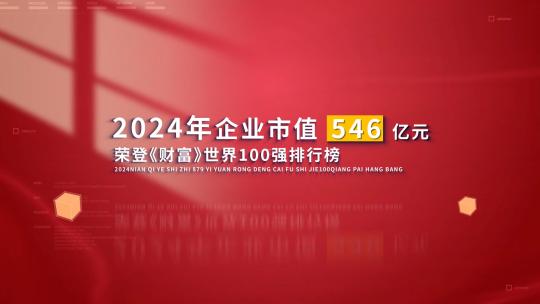 红色企业数据文字展示AE模板