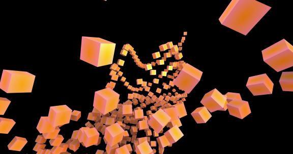 5款3d粒子立方体立方体 意向 扭曲 空间