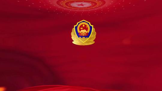 红色人民警察主题片头AE模板