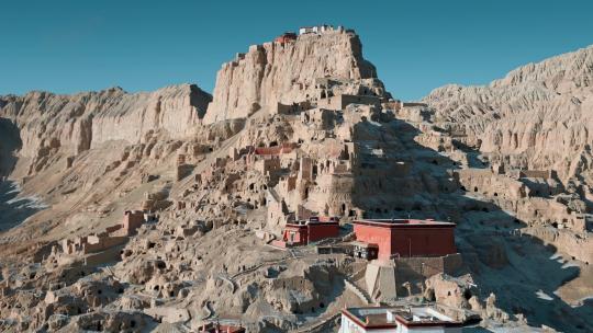 西藏旅游风光古格王朝遗址近景视频素材模板下载