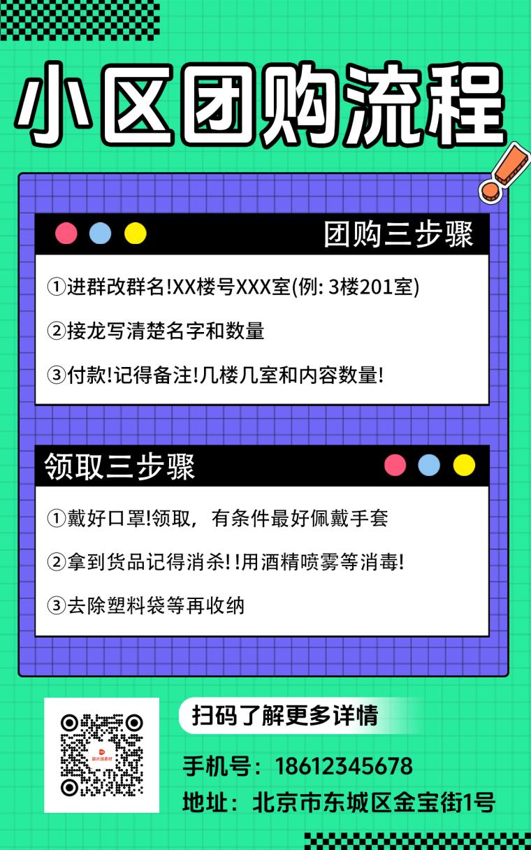 社区团购流程宣传手机海报