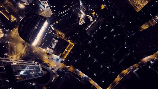上海浦西夜景航拍空镜