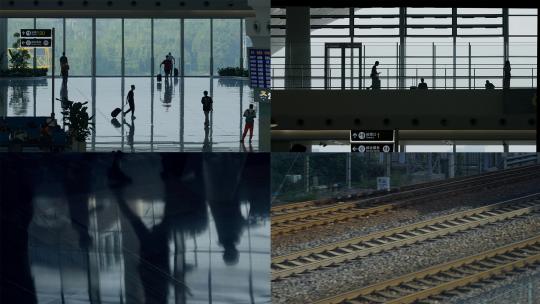 人生旅途车窗风景春运回家旅行火车站台车站视频素材模板下载