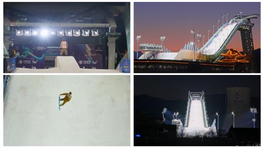 国际雪联单板及自由式滑雪大跳台世界杯首钢高清在线视频素材下载