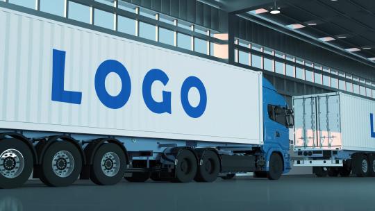 交通 物流 运输 卡车 出货 集装箱AE视频素材教程下载