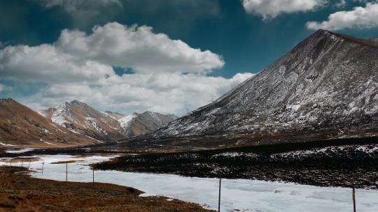 西藏旅游风光318国道雪山冰河视频素材模板下载