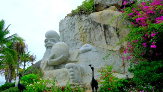 寿星神像 山体雕塑视频素材模板下载