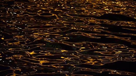 天津 夜景 海河 波光粼粼的水面1080p视频素材模板下载