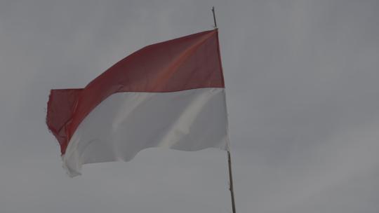 飘扬的印度尼西亚国旗