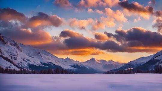 雪山风景 秋天雪山风景 日出日落雪山风光