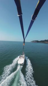 主观海面滑翔拖伞飞行极限运动竖屏