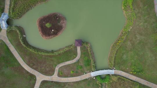 深圳宝安石岩湖湿地公园，石岩水库航拍视频素材模板下载