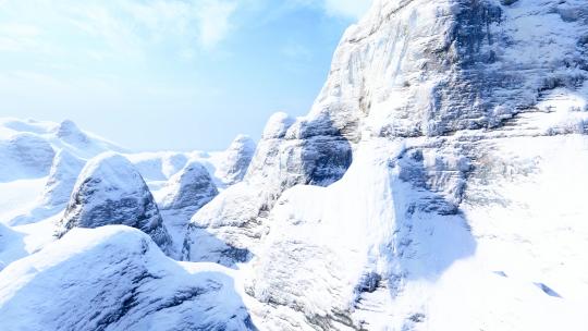 冬季雪山雪景航拍实拍素材