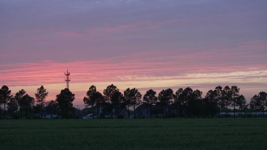 晚霞 夕阳 彩云 自然 夏天 蓝天 白云 延时