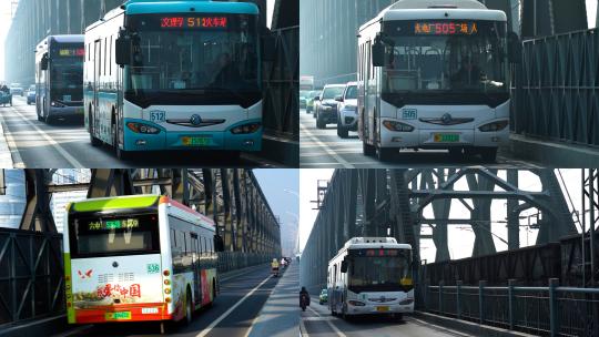 襄阳公交城市公共交通公交车高清在线视频素材下载