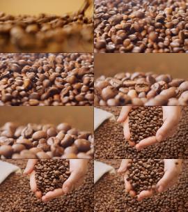 手捧咖啡豆高清在线视频素材下载