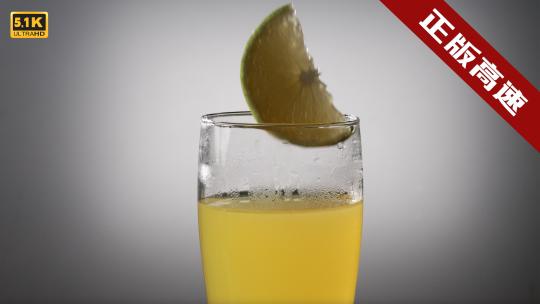 5k-高速倒橙汁、果汁，橙汁饮料加冰视频素材模板下载