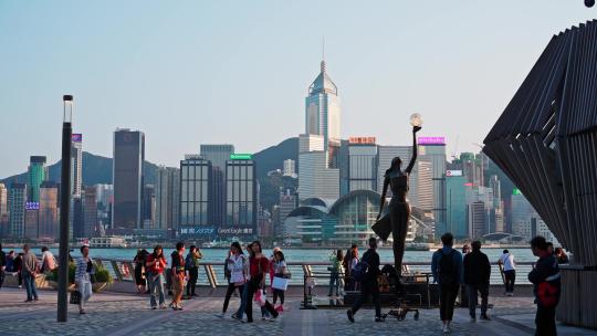 香港维多利亚港城市景观视频素材模板下载