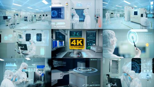 高科技研发芯片工厂车间高清AE视频素材下载